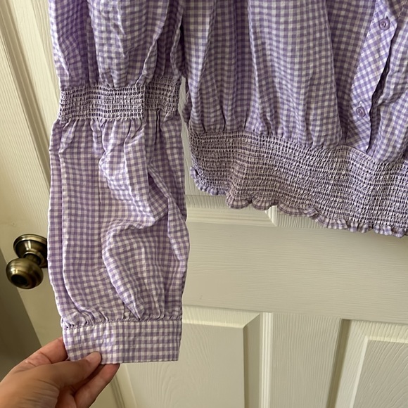 3X lavender gingham crop top - Picture 3 of 5